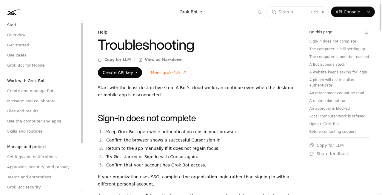 官方 Troubleshooting